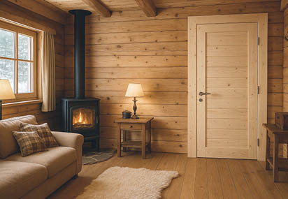 Porte S1 Alpage, rustique, sapin de pays, naturel