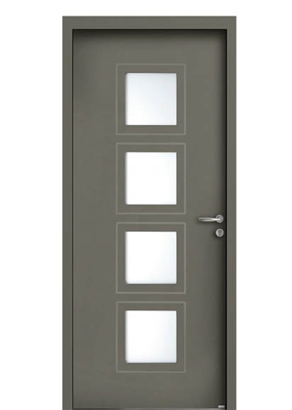 Porte Marsa, en bois et en aluminium (mixte), inspiration contemporaine