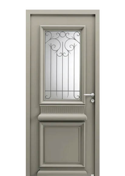 Porte Héliopolis, en bois et en aluminium (mixte), inspiration classique
