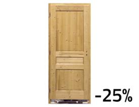 Bloc-porte S2 sapin à nœuds chauffé brossé - 930 x 2040 - droite poussant