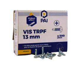 VIS AUTOFOREUSE TRPF13MM TETE RONDE pour assemblage des ossatures métalliques