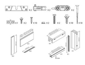 Kit Xterna pour porte coulissante à peindre