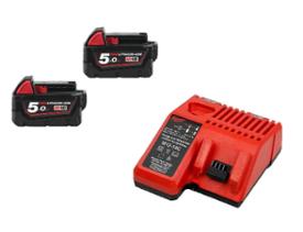 Pack Batteries 5Ah et chargeur M18 Milwaukee