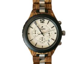 Montre homme bois et métal "Respire"